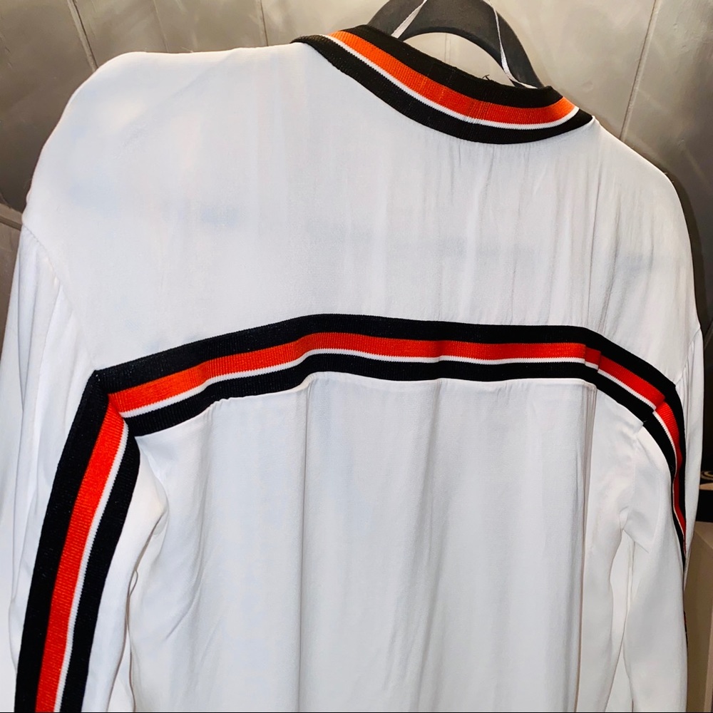 ZARA Satin Top with Stripe Detail